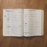 The factory service manual opened to a page with a list of necessary tools